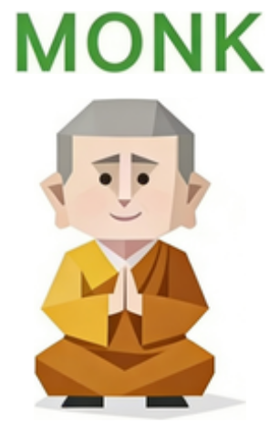 MONK - A detached and spiritually centered personality